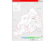 Transylvania County, NC <br /> Wall Map <br /> Zip Code <br /> Red Line Style 2024 Map