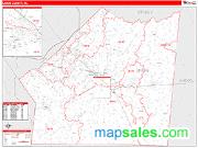 Union County, NC <br /> Wall Map <br /> Zip Code <br /> Red Line Style 2024 Map