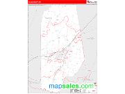 Vance County, NC <br /> Wall Map <br /> Zip Code <br /> Red Line Style 2024 Map
