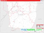 Warren County, NC <br /> Wall Map <br /> Zip Code <br /> Red Line Style 2024 Map