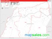 Washington County, NC <br /> Wall Map <br /> Zip Code <br /> Red Line Style 2024 Map