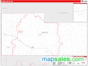 Adams County, ND <br /> Wall Map <br /> Zip Code <br /> Red Line Style 2024 Map