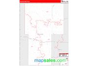 Billings County, ND <br /> Wall Map <br /> Zip Code <br /> Red Line Style 2024 Map