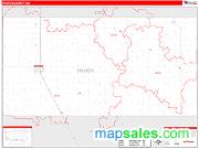 Foster County, ND <br /> Wall Map <br /> Zip Code <br /> Red Line Style 2024 Map