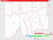 Williams County, ND <br /> Wall Map <br /> Zip Code <br /> Red Line Style 2024 Map
