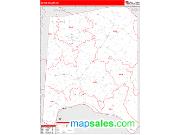 Adams County, OH <br /> Wall Map <br /> Zip Code <br /> Red Line Style 2024 Map