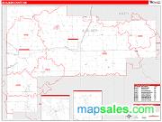 Auglaize County, OH <br /> Wall Map <br /> Zip Code <br /> Red Line Style 2024 Map
