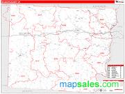 Belmont County, OH <br /> Wall Map <br /> Zip Code <br /> Red Line Style 2024 Map