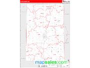 Darke County, OH <br /> Wall Map <br /> Zip Code <br /> Red Line Style 2024 Map