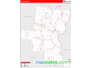 Gallia County, OH <br /> Wall Map <br /> Zip Code <br /> Red Line Style 2024 Map