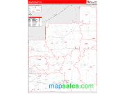 Geauga County, OH <br /> Wall Map <br /> Zip Code <br /> Red Line Style 2024 Map