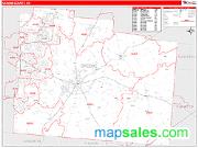 Greene County, OH <br /> Wall Map <br /> Zip Code <br /> Red Line Style 2024 Map