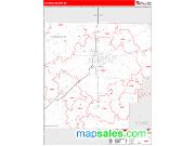 Hancock County, OH <br /> Wall Map <br /> Zip Code <br /> Red Line Style 2024 Map