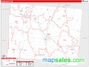 Logan County, OH <br /> Wall Map <br /> Zip Code <br /> Red Line Style 2024 Map