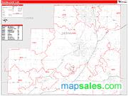 Medina County, OH <br /> Wall Map <br /> Zip Code <br /> Red Line Style 2024 Map