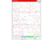 Portage County, OH <br /> Wall Map <br /> Zip Code <br /> Red Line Style 2024 Map