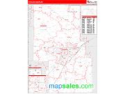 Richland County, OH <br /> Wall Map <br /> Zip Code <br /> Red Line Style 2024 Map
