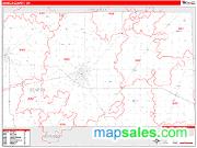 Seneca County, OH <br /> Wall Map <br /> Zip Code <br /> Red Line Style 2024 Map