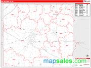 Wayne County, OH <br /> Wall Map <br /> Zip Code <br /> Red Line Style 2024 Map