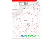 Wood County, OH <br /> Wall Map <br /> Zip Code <br /> Red Line Style 2024 Map