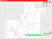 Atoka County, OK <br /> Wall Map <br /> Zip Code <br /> Red Line Style 2024 Map