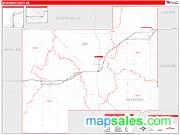 Beckham County, OK <br /> Wall Map <br /> Zip Code <br /> Red Line Style 2024 Map