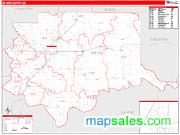 Bryan County, OK <br /> Wall Map <br /> Zip Code <br /> Red Line Style 2024 Map