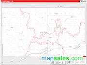 Custer County, OK <br /> Wall Map <br /> Zip Code <br /> Red Line Style 2024 Map
