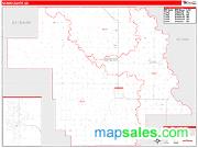 Greer County, OK <br /> Wall Map <br /> Zip Code <br /> Red Line Style 2024 Map