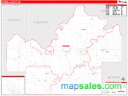 Haskell County, OK <br /> Wall Map <br /> Zip Code <br /> Red Line Style 2024 Map