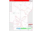 Hughes County, OK <br /> Wall Map <br /> Zip Code <br /> Red Line Style 2024 Map