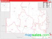 Johnston County, OK <br /> Wall Map <br /> Zip Code <br /> Red Line Style 2024 Map