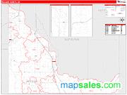 McClain County, OK <br /> Wall Map <br /> Zip Code <br /> Red Line Style 2024 Map