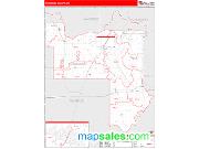 Muskogee County, OK <br /> Wall Map <br /> Zip Code <br /> Red Line Style 2024 Map