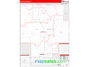 Okmulgee County, OK <br /> Wall Map <br /> Zip Code <br /> Red Line Style 2024 Map