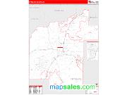Pittsburg County, OK <br /> Wall Map <br /> Zip Code <br /> Red Line Style 2024 Map