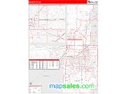 Tulsa County, OK <br /> Wall Map <br /> Zip Code <br /> Red Line Style 2024 Map