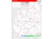 Clarion County, PA <br /> Wall Map <br /> Zip Code <br /> Red Line Style 2024 Map