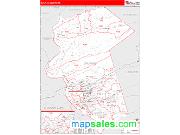 Dauphin County, PA <br /> Wall Map <br /> Zip Code <br /> Red Line Style 2024 Map