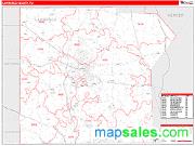 Lawrence County, PA <br /> Wall Map <br /> Zip Code <br /> Red Line Style 2024 Map