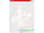 Pike County, PA <br /> Wall Map <br /> Zip Code <br /> Red Line Style 2024 Map