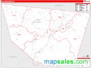 Sullivan County, PA <br /> Wall Map <br /> Zip Code <br /> Red Line Style 2024 Map