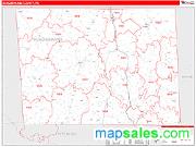 Susquehanna County, PA <br /> Wall Map <br /> Zip Code <br /> Red Line Style 2024 Map