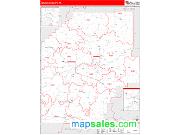 Venango County, PA <br /> Wall Map <br /> Zip Code <br /> Red Line Style 2024 Map