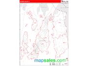 Newport County, RI <br /> Wall Map <br /> Zip Code <br /> Red Line Style 2024 Map