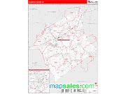 Anderson County, SC <br /> Wall Map <br /> Zip Code <br /> Red Line Style 2024 Map