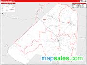 Barnwell County, SC <br /> Wall Map <br /> Zip Code <br /> Red Line Style 2024 Map