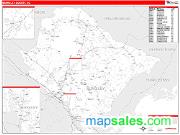 Berkeley County, SC <br /> Wall Map <br /> Zip Code <br /> Red Line Style 2024 Map