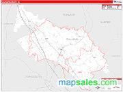 Calhoun County, SC <br /> Wall Map <br /> Zip Code <br /> Red Line Style 2024 Map