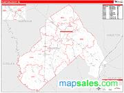 Hampton County, SC <br /> Wall Map <br /> Zip Code <br /> Red Line Style 2024 Map